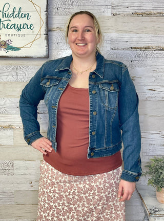 Julia Dark Wash Denim Jacket - Shop Hidden Treasure Boutique