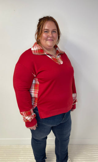 Juniper Plaid Pullover - Shop Hidden Treasure Boutique