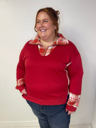 Juniper Plaid Pullover - Shop Hidden Treasure Boutique