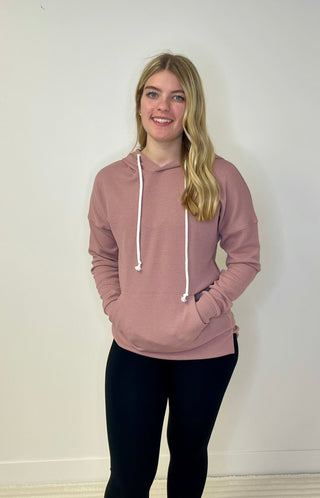 Kacey Ribbed Hoodie - Rose - Shop Hidden Treasure Boutique