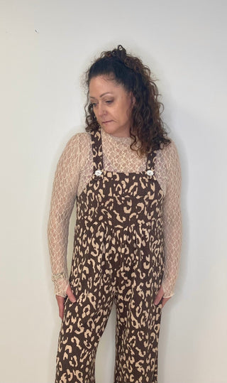 Karli Leopard Overalls - Shop Hidden Treasure Boutique