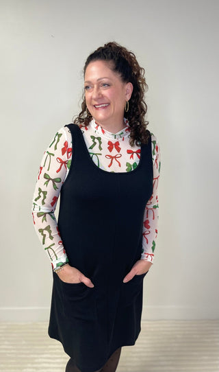 Keigan Mesh Top - Christmas Bow - Shop Hidden Treasure Boutique