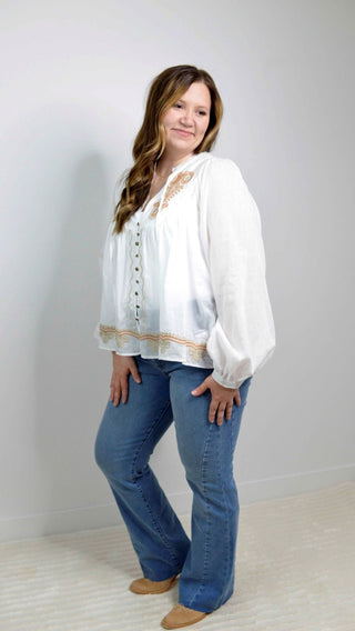 Kelly Kick Flare Medium Wash Jeans - Shop Hidden Treasure Boutique