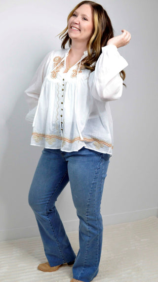 Kelly Kick Flare Medium Wash Jeans - Shop Hidden Treasure Boutique