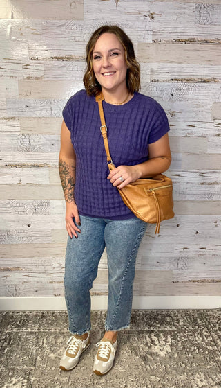 Kelly Knitted Top - Slate Purple - Shop Hidden Treasure Boutique