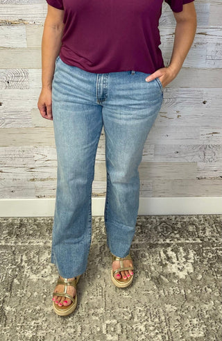 Kelsey Mid Rise Ankle Flare - Shop Hidden Treasure Boutique