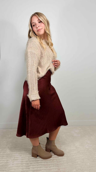 Kendra Fuzzy Taupe Sweater - Shop Hidden Treasure Boutique