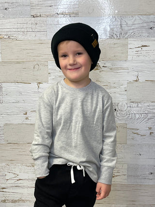 Knit Beanie - LB Black - Shop Hidden Treasure Boutique