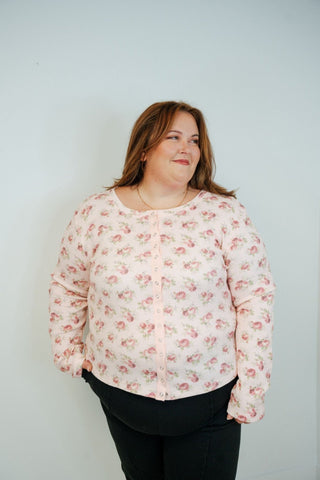 Kori Waffle Top - Pink Floral - Shop Hidden Treasure Boutique