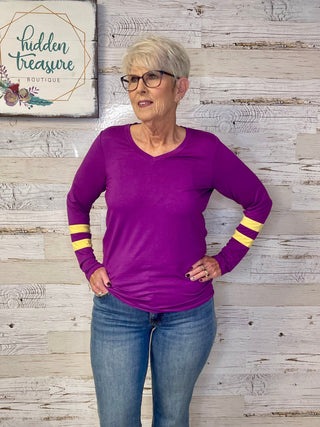 Larissa Long Sleeve Top - Vikings - Shop Hidden Treasure Boutique