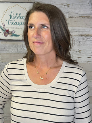 Lauren Birch Black Stripe Top - Shop Hidden Treasure Boutique