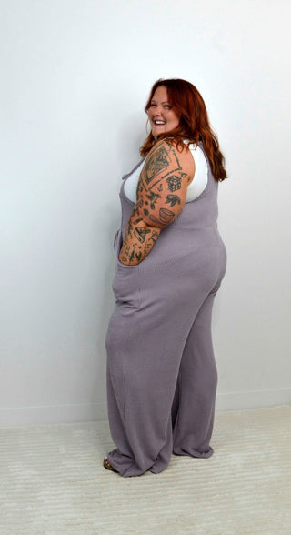 Lavender Boho Overalls - Shop Hidden Treasure Boutique
