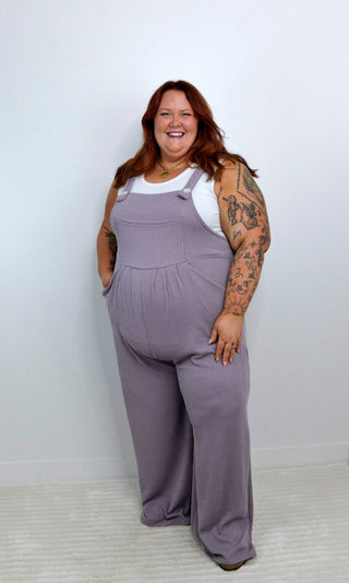 Lavender Boho Overalls - Shop Hidden Treasure Boutique