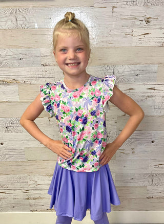 Lavender Love Ruffle Tee - Shop Hidden Treasure Boutique