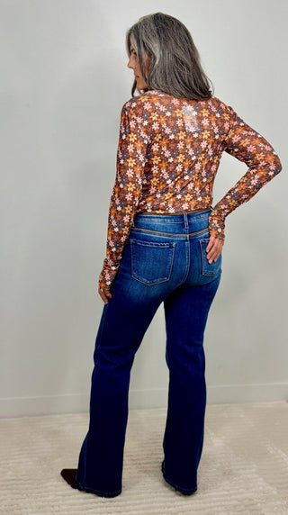 Leather Detail Bootcut Jeans - Shop Hidden Treasure Boutique