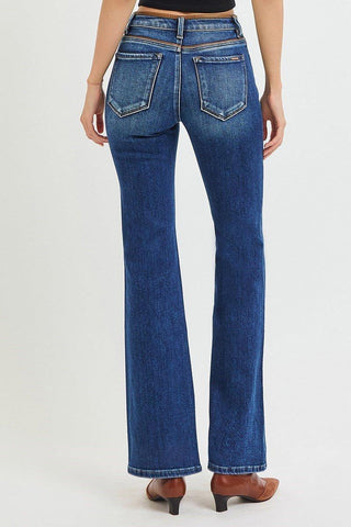 Leather Detail Bootcut Jeans - Shop Hidden Treasure Boutique