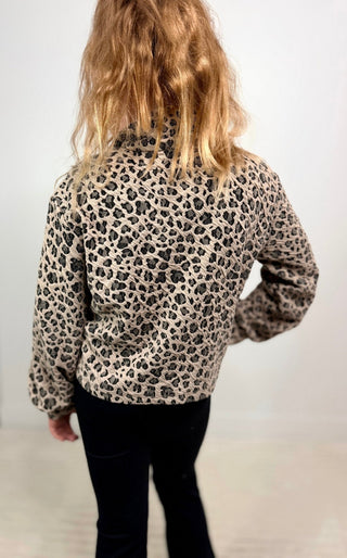 Leopard Girls Pullover - Shop Hidden Treasure Boutique
