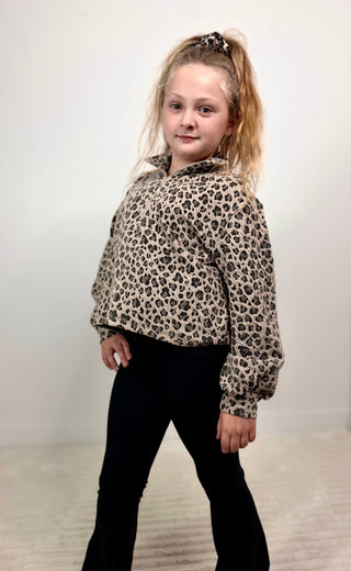 Leopard Girls Pullover - Shop Hidden Treasure Boutique