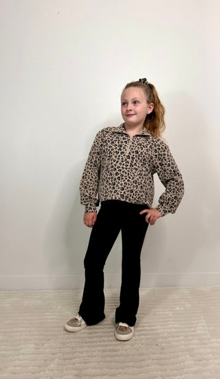 Leopard Girls Pullover - Shop Hidden Treasure Boutique