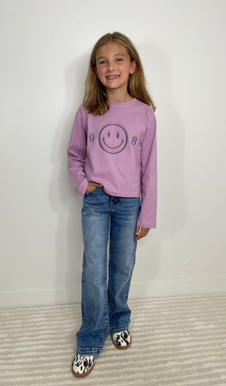 Lilac Boxy Girls Graphic Tee - Shop Hidden Treasure Boutique