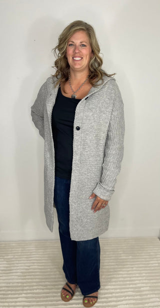 Lillian Long Hooded Cardigan - Shop Hidden Treasure Boutique