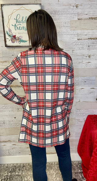 Lola Plaid Print Cardigan - Shop Hidden Treasure Boutique