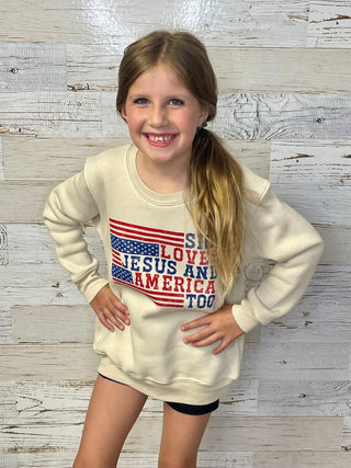Loves Jesus & America Too Sweatshirt - Shop Hidden Treasure Boutique
