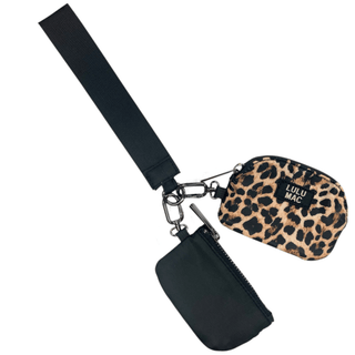 LULU MAC Double Pouch Wristlets-Black Leopard - Shop Hidden Treasure Boutique