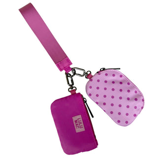 LULU MAC Double Wristlet-Pink Polka Dots - Shop Hidden Treasure Boutique