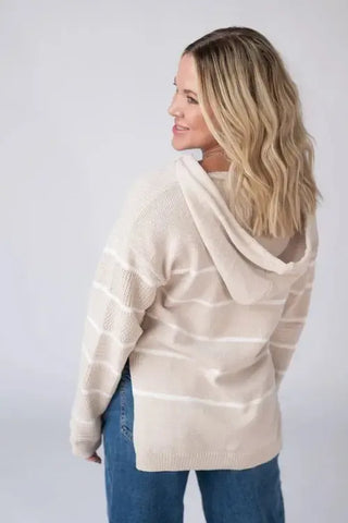 Maddie Striped Hoodie - Shop Hidden Treasure Boutique