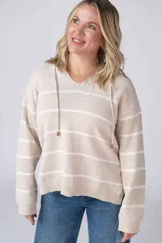 Maddie Striped Hoodie - Shop Hidden Treasure Boutique
