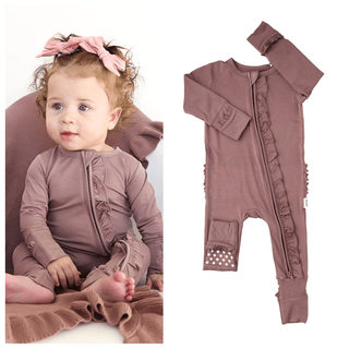 Mauve One Piece Bamboo Baby Outfit - Shop Hidden Treasure Boutique