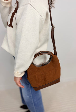 McKenna Faux Suede Bucket Bag - Shop Hidden Treasure Boutique