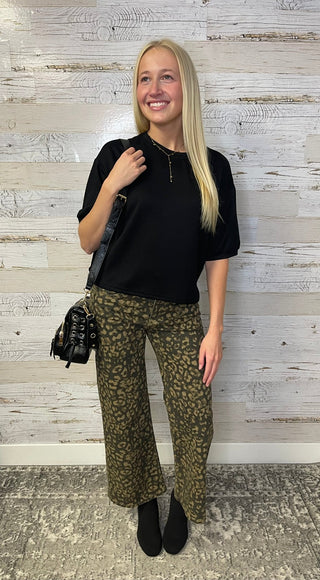Meg Leopard Wide Leg - Shop Hidden Treasure Boutique