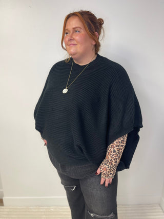Meg Pullover Poncho Sweater - Shop Hidden Treasure Boutique