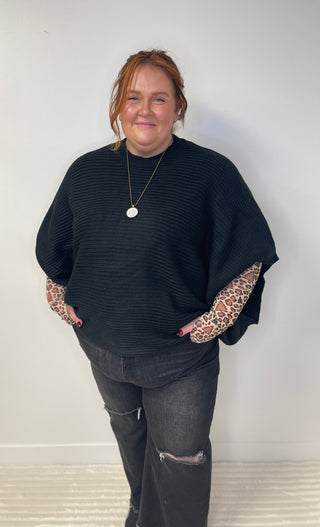 Meg Pullover Poncho Sweater - Shop Hidden Treasure Boutique