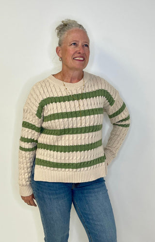 Megan Cable Knit Sweater - Shop Hidden Treasure Boutique