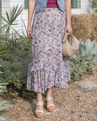 Mesh Floral Maxi Skirt - Shop Hidden Treasure Boutique