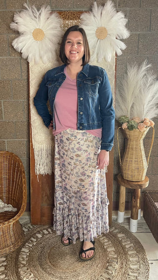 Mesh Floral Maxi Skirt - Shop Hidden Treasure Boutique