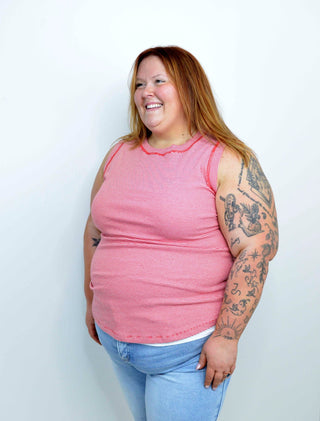 Micro Stripe Red Tank Top - Shop Hidden Treasure Boutique