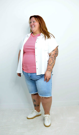 Micro Stripe Red Tank Top - Shop Hidden Treasure Boutique