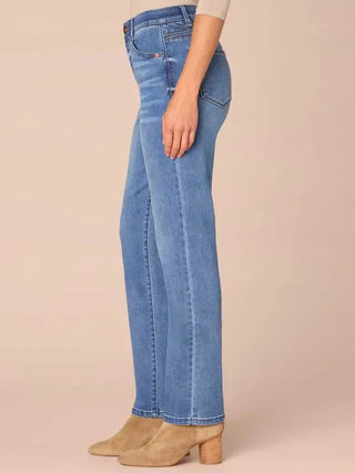 Mid Wash Ab Solution Str Leg Jeans - Shop Hidden Treasure Boutique