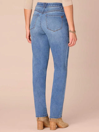 Mid Wash Ab Solution Str Leg Jeans - Shop Hidden Treasure Boutique