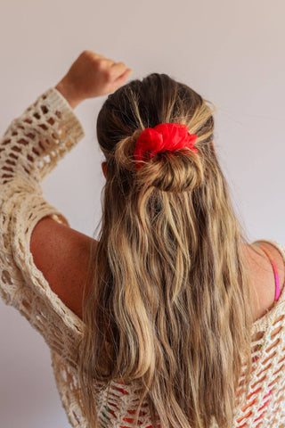 Midi Organza Scrunchie - Red - Shop Hidden Treasure Boutique
