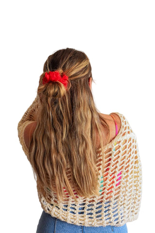 Midi Organza Scrunchie - Red - Shop Hidden Treasure Boutique