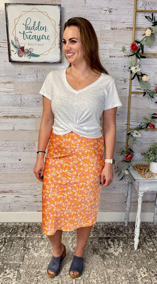 Mindy Orange Blossom Skirt - Shop Hidden Treasure Boutique
