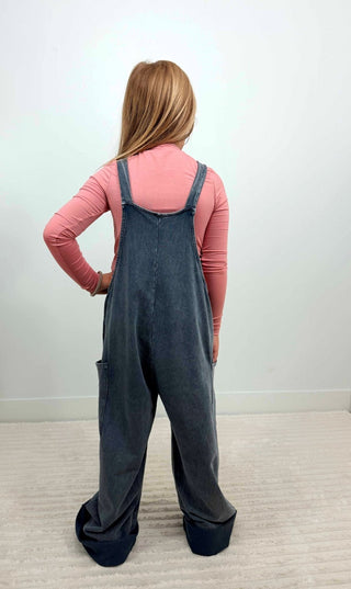 Mineral Wash Jumpsuit - Girls - Shop Hidden Treasure Boutique