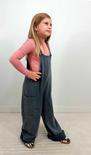 Mineral Wash Jumpsuit - Girls - Shop Hidden Treasure Boutique