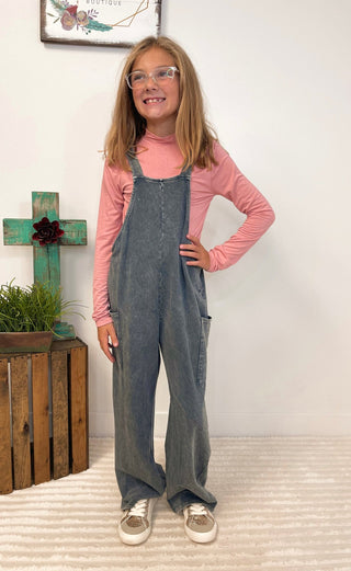 Mineral Wash Jumpsuit - Girls - Shop Hidden Treasure Boutique