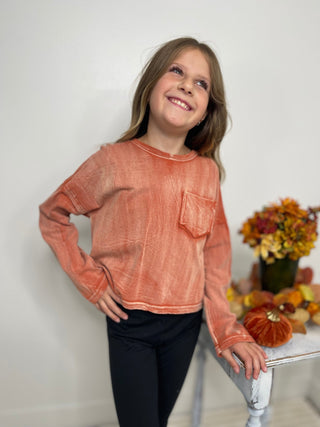 Mineral Washed Girls Top - Shop Hidden Treasure Boutique